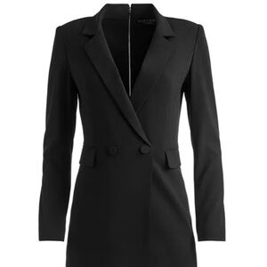 Black Blazer Suit Jacket with Tailored Fit and Notched Lapels